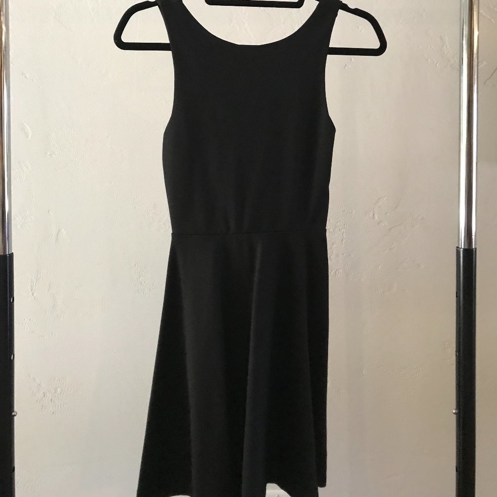 Aqua Black Dress with Bow Detail on Back